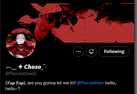 SuguruSensei's tweet photo. ///DAZE///

everybody follow my naoya ( @PiercedHeir ) and lems choso ( @PiercedDeath ) i worked hard on the layouts https://t.co/b8vSdDvI79