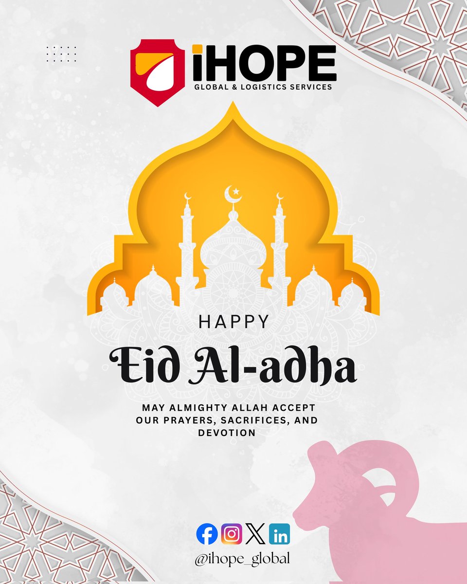 ihope_global's tweet photo. Eid Mubarak from iHope Global Logistics &amp;Services!

Wishing you and your loved ones peace, joy, and endless blessings this festive season. 🤍 https://t.co/uAV3hxUlNH