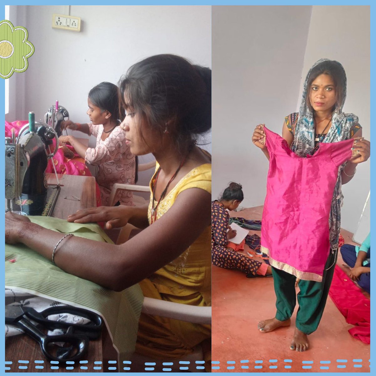 DhaatriC's tweet photo. We have launched a pilot initiative to support Adivasi school dropouts to learn livelihood skills and explore safer, dignified work options. We’ve started with training in tailoring, stitching techniques and patterns, and basic sewing machine operations. https://t.co/Q6o3jazgc6