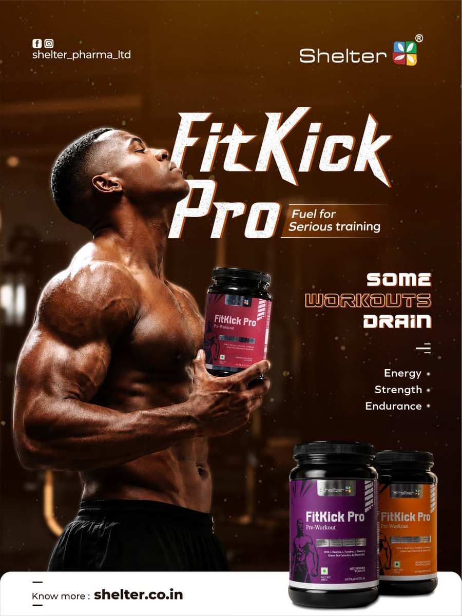 ShelterPharma's tweet photo. Power every workout with FitKick Pro Pre-Workout.
💪Energy Support
🔥Strength Focus
🏃Enhanced Endurance
🎯Better Workout Performance
Available on Amazon: https://t.co/OLgUfQbEdg
#FitKickPro #PreWorkout #WorkoutFuel #GymMotivation #FitnessGoals #SportsNutrition #ShelterPharma https://t.co/Ht12KHq05S