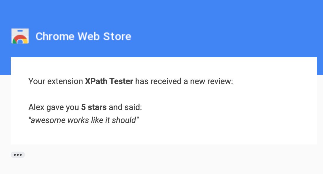 AlexPl292's tweet photo. I'm the developer of XPath Tester (cneomjecgakdfoeehmmmoiklncdiodmh), a Chrome extension for QA engineers, developers, and automation folks to quickly test XPath and CSS selectors right on real web pages. 

My focus on quality showed up in the ratings, and I can't describe how happy I was to get reviews from users thanking me for it.

Last week, it was removed from the store with no warning. I only got a very generic "Spam policy" reason — no details about what was actually wrong or what I needed to fix.

I filed an appeal, but the response looked like a standard automated reply. After that, I uploaded a new version with changes to the things I thought might be the problem, but it was rejected again. Still no clear explanation.

The hardest part is that real users — including paying ones — rely on this extension every day. They write asking what happened, and honestly, I don't know what to tell them.