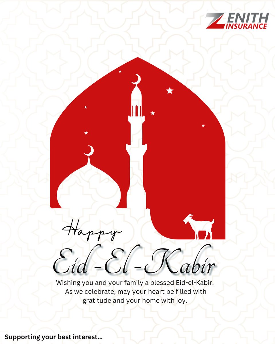 zenithinsng's tweet photo. Happy Eid-el-Kabir from all of us at Zenith General Insurance.

#eidkabir #insurance #insurance_solutions https://t.co/5NlwB1lgPo