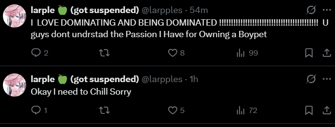 larple 🍏 (got suspended) tweet media