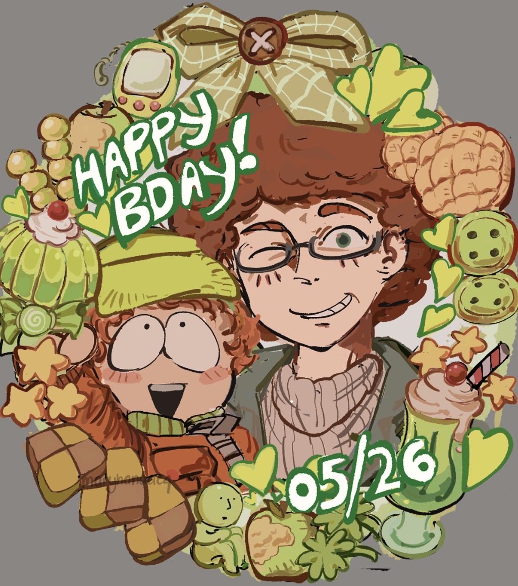 maryhanaae4_'s tweet photo. It’s a bit rushed, but I wanted to make it anyways,

Happy Birthday Matt Stone and Kyle Broflovski!!

#southpark https://t.co/U5Deh8o8Jj