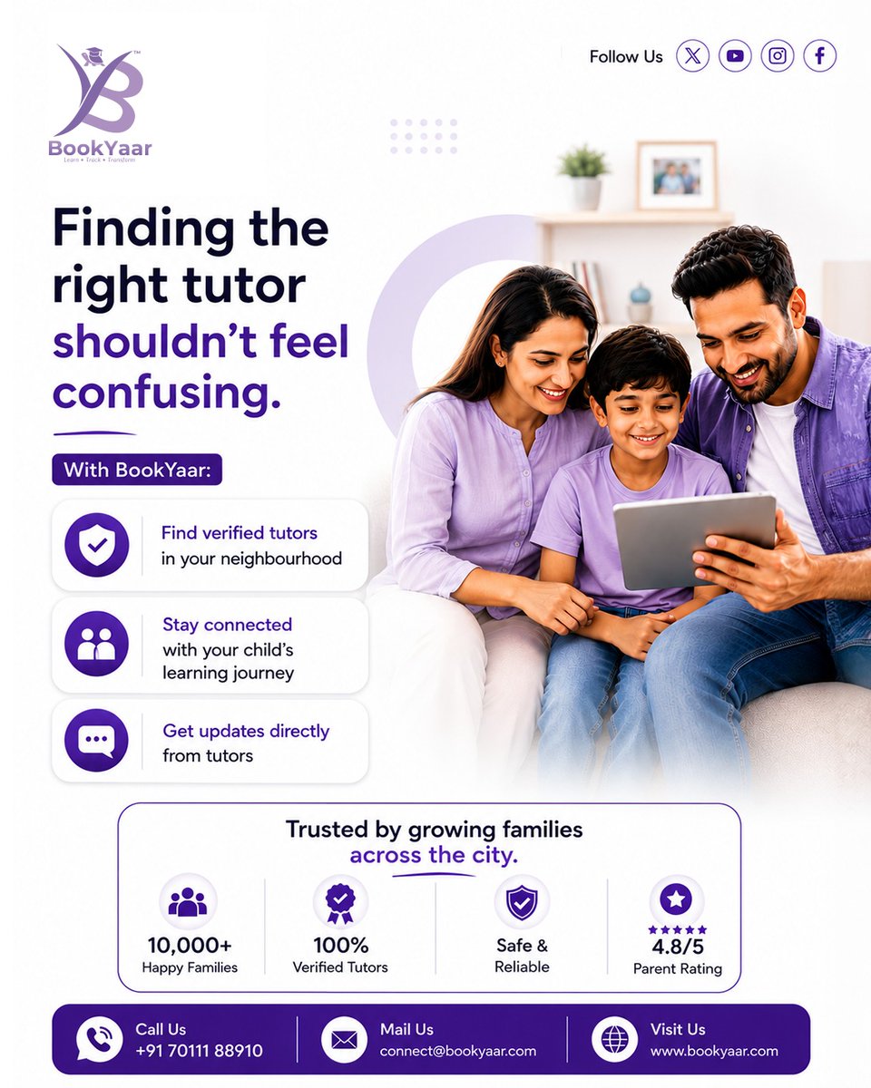 bookyaar's tweet photo. Endless tutor searching, zero confidence? 😤  

BookYaar connects you with verified tutors in your neighbourhood — real updates, no guessing.  

10,000+ families already made the switch. 

Visit - https://t.co/RSed4o1VO8  

#BookYaar #VerifiedTutors #HometuitionIndia https://t.co/sGbANvP1to
