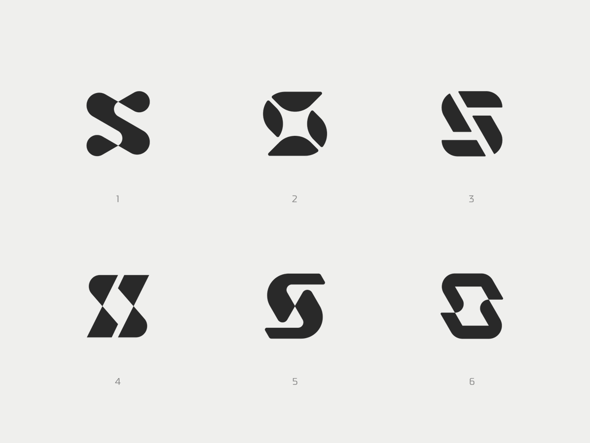 iox's tweet photo. 6 different takes on the letter S. All six are available. Each sold exclusively to one buyer.

Design by Bohdan Harbaruk / Brandforma Studio #LogoDesign #BrandIdentity #PremadeLogo #LetterSLogo #MonogramLogo