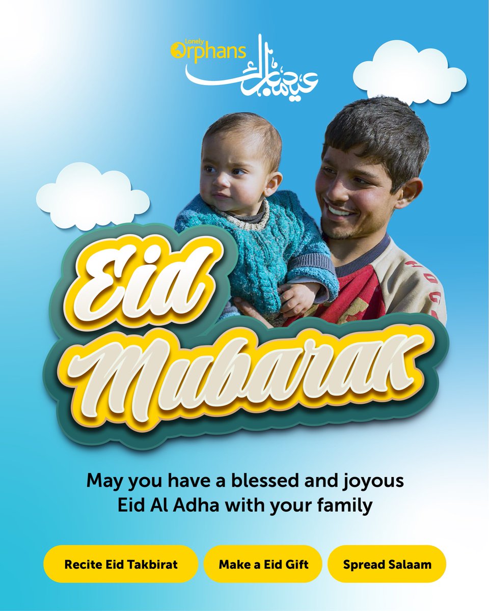 lonelyorphans's tweet photo. 🕋  ‘𝐄𝐈𝐃 𝐌𝐔𝐁𝐀𝐑𝐀𝐊 𝐅𝐑𝐎𝐌 𝐋𝐎𝐍𝐄𝐋𝐘 𝐎𝐑𝐏𝐇𝐀𝐍𝐒.

🌙 May Allah fill your ‘Eid Al-Adha with barakah, happiness and beautiful moments with your loved ones.

🐑 Still not given your Qurbani? There is 𝐬𝐭𝐢𝐥𝐥 𝐭𝐢𝐦𝐞 in selected countries.

👉🏼 𝐆𝐢𝐯𝐞 𝐍𝐨𝐰:
https://t.co/tpRoljUXPn

#eiduladha #eid2026 #qurbani2026 #donate