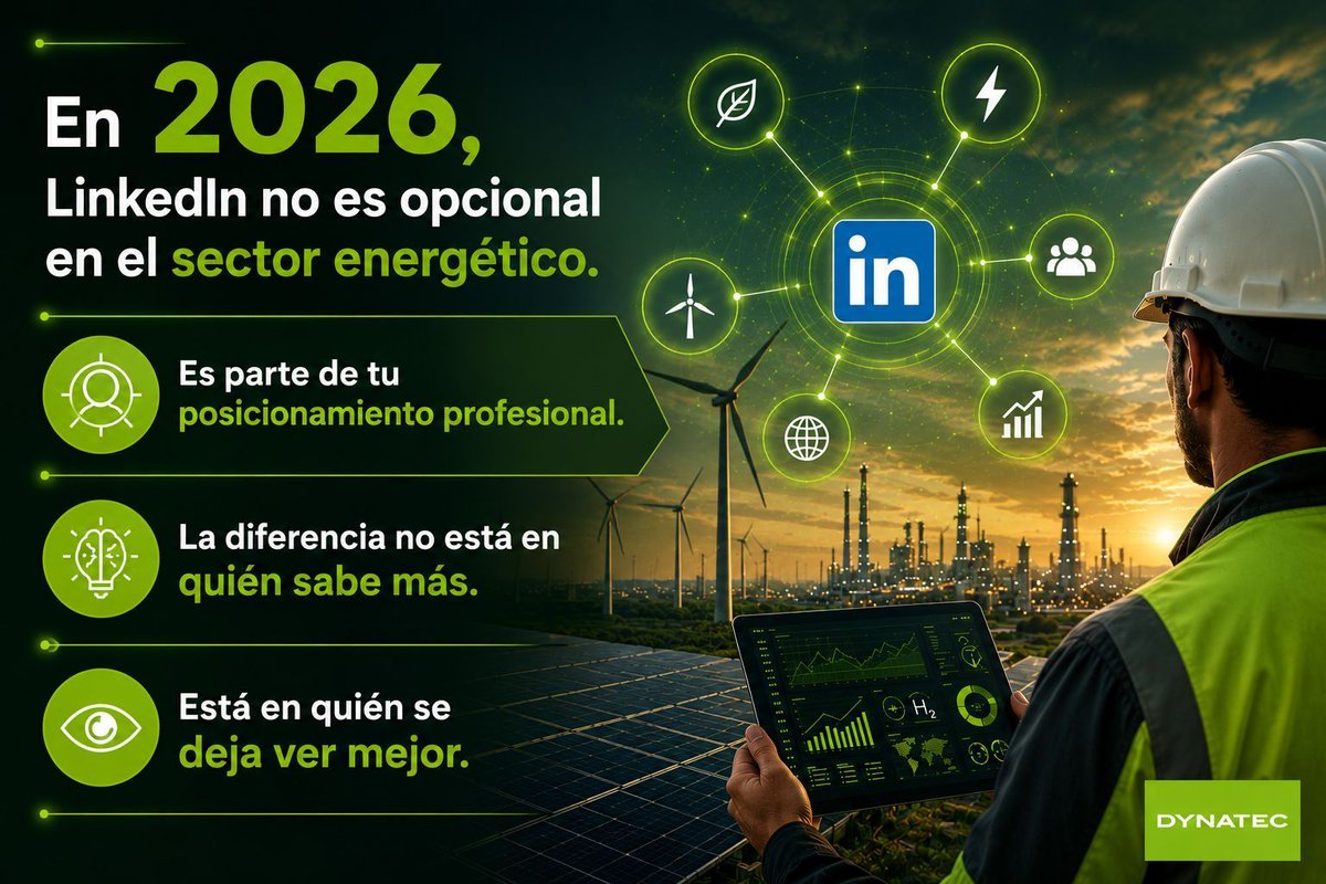 DynatecEngineer's tweet photo. LinkedIn ya no es un CV online.
Es un buscador técnico.
Si tu perfil energético es genérico, no apareces.
Smart grids, BESS, renovables, hidrógeno… las keywords importan más de lo que parece.
👉https://t.co/kIwC5SU75U https://t.co/2FxxgzwG8G