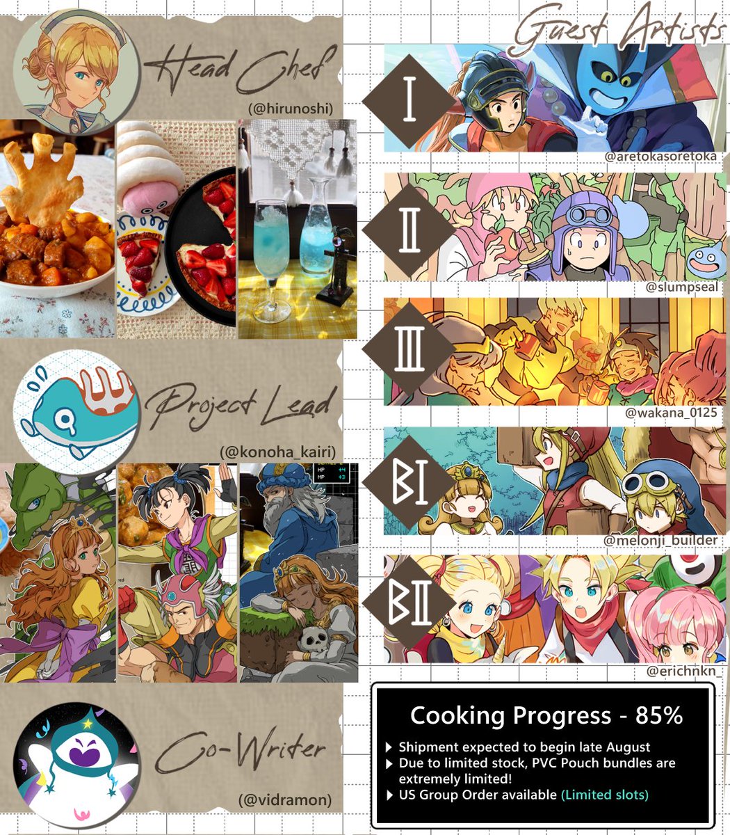 konoha_kairi's tweet photo. 🍗 PREORDERS OPEN 🍳

Happy Dragon Quest Day!! Delicious Quest: A DQ Erdrick Trilogy Unoffcial Cookbook is now available for preorder :D please read through everything carefully before you make your purchase!

📅 Ends 30/06
🛒 Shop links + GO info in replies
#DragonQuest #DQ40th https://t.co/QVzdHorNxp
