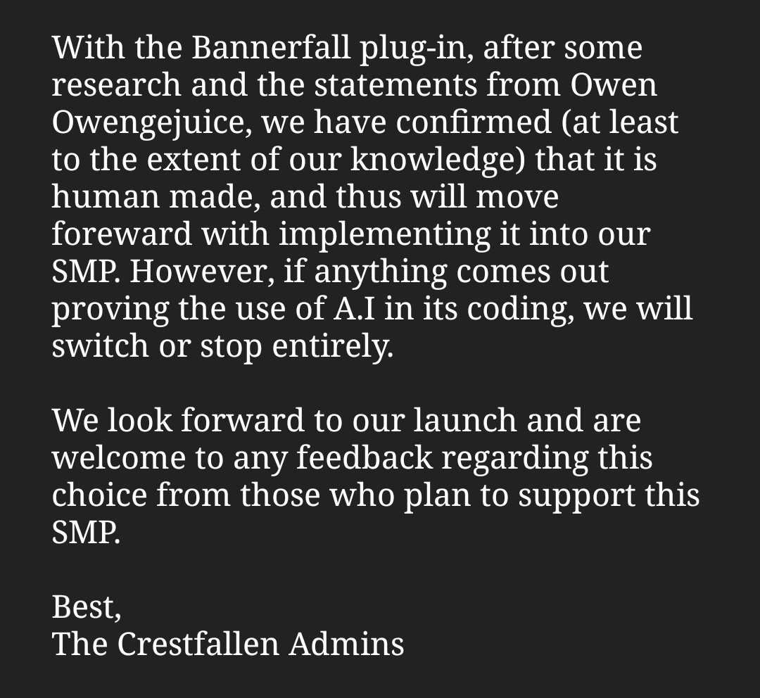 Crestfallen SMP tweet media