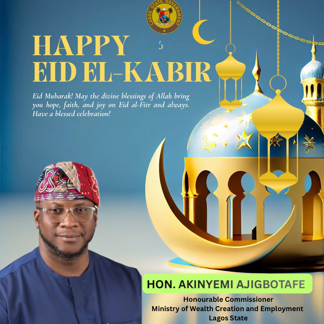 Honajigbotafe's tweet photo. On the joyous occasion of Eid-el-Kabir, I extend warm greetings and heartfelt felicitations to all Muslim faithful across Nigeria and beyond. 

Eid-el-Kabir is a sacred celebration that reflects the enduring values of faith, sacrifice, compassion, unity, and devotion to the https://t.co/jqwJj8YPpP