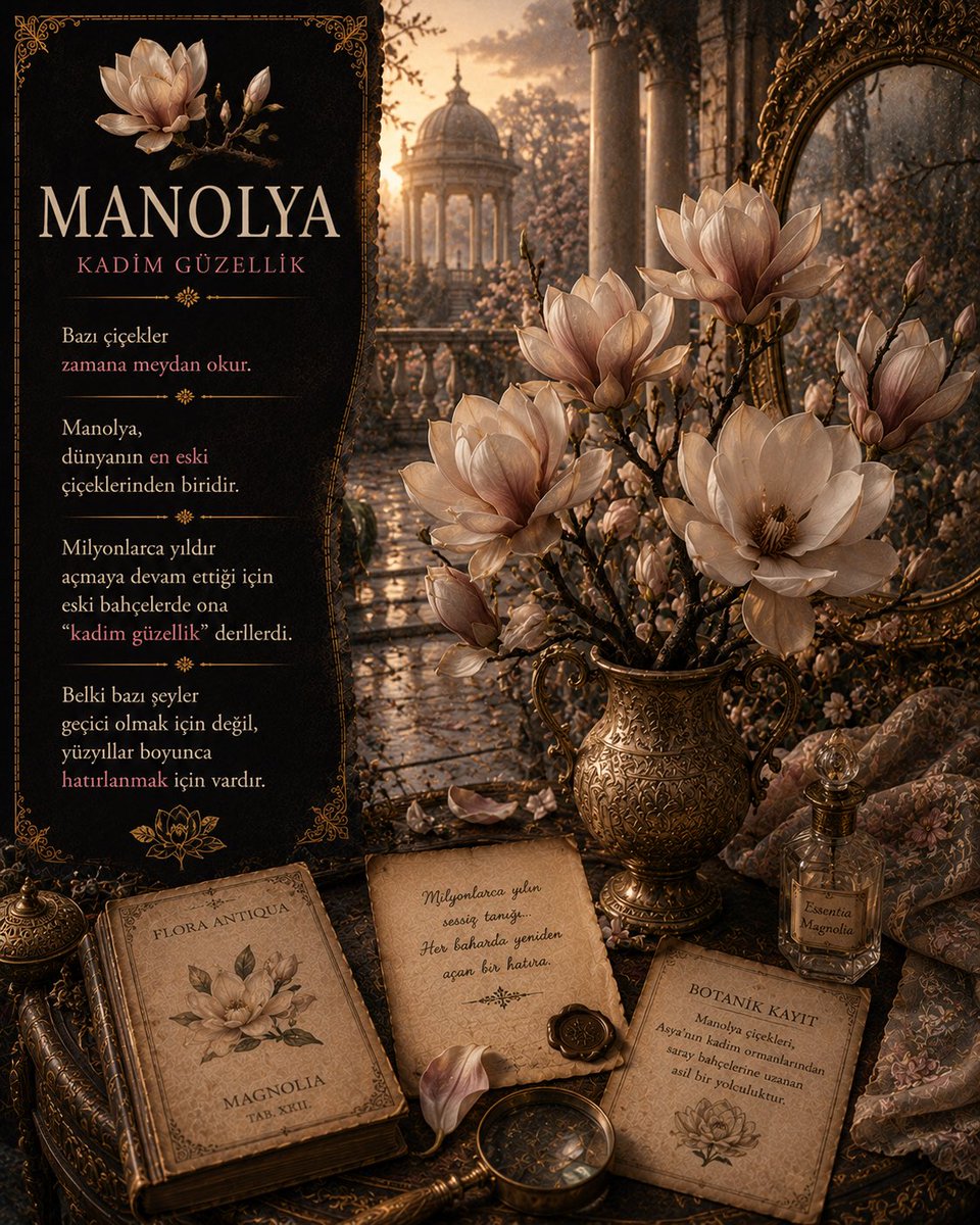 BotanikMasallar's tweet photo. Manolya,
dünyanın en eski çiçeklerinden biridir.
Milyonlarca yıldır açmaya devam ettiği için
eski bahçelerde ona
“kadim güzellik” derlerdi.
Belki bazı şeyler
geçici olmak için değil,
yüzyıllar boyunca hatırlanmak için vardır.
#BotanikMasallar #Manolya #ÇiçekHikayeleri #Botanik https://t.co/PlJrEqzlkD