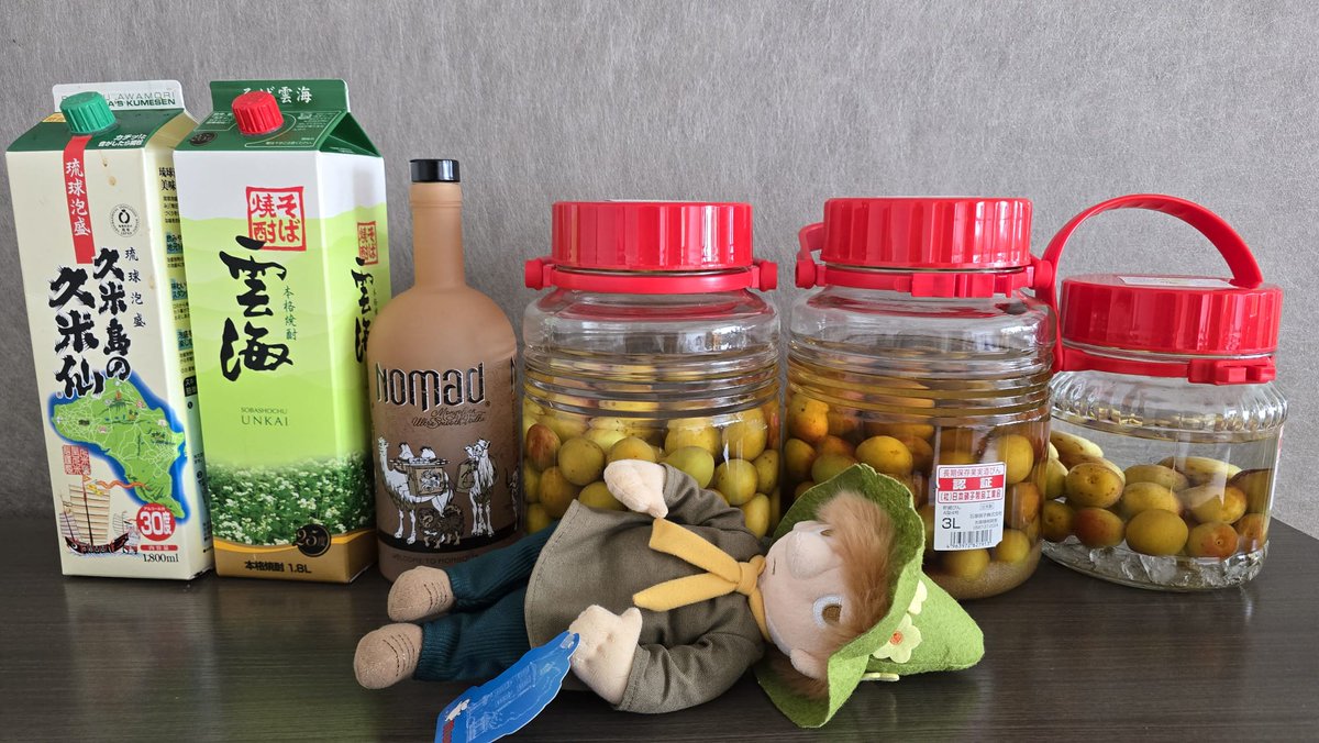 bkchoy2's tweet photo. 梅酒を開けたいけど、それは少なくとも1年後の話だ。今は、寝よう…。
😊🍑🍊🍷🍾😊
#スナフキン #ムーミン #snufkin #Moomin #MoominvalleyPark #ムーミンバレーパーク #梅酒作り #南高梅 #ウイスキー https://t.co/Aw4h3wGX5P