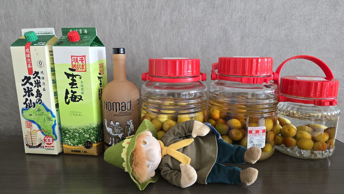 bkchoy2's tweet photo. 梅酒を開けたいけど、それは少なくとも1年後の話だ。今は、寝よう…。
😊🍑🍊🍷🍾😊
#スナフキン #ムーミン #snufkin #Moomin #MoominvalleyPark #ムーミンバレーパーク #梅酒作り #南高梅 #ウイスキー https://t.co/Aw4h3wGX5P