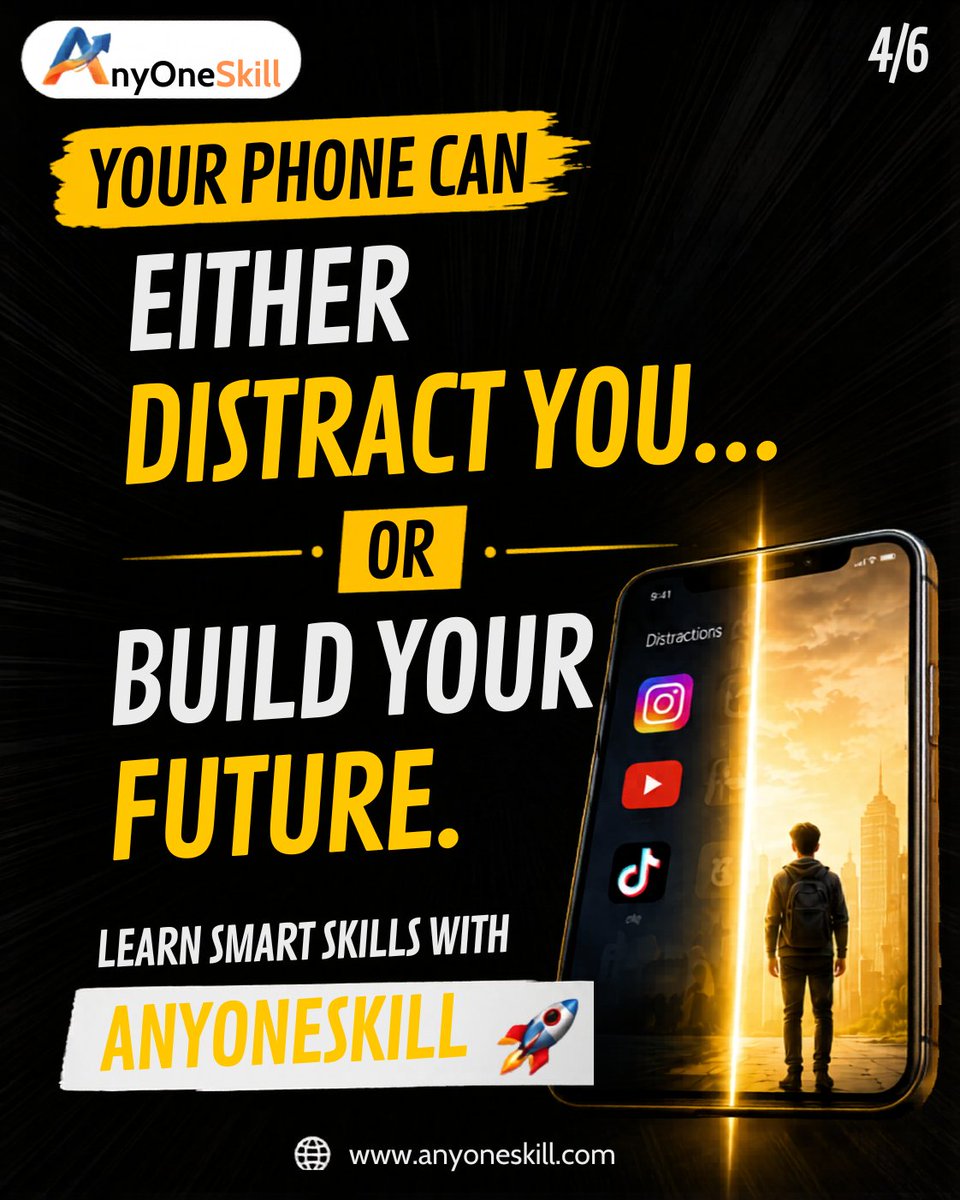 any1skill's tweet photo. Middle-class students have one superpower ⚡
They know how to fight for a better future.
Stop scrolling. Start learning high-income skills 🚀

Your phone can distract you… or build your future.
Follow @anyoneskill 🔥

#AITools #Freelancing  #EarnOnline #AnyOneSkill https://t.co/FA0Ln3HLd9