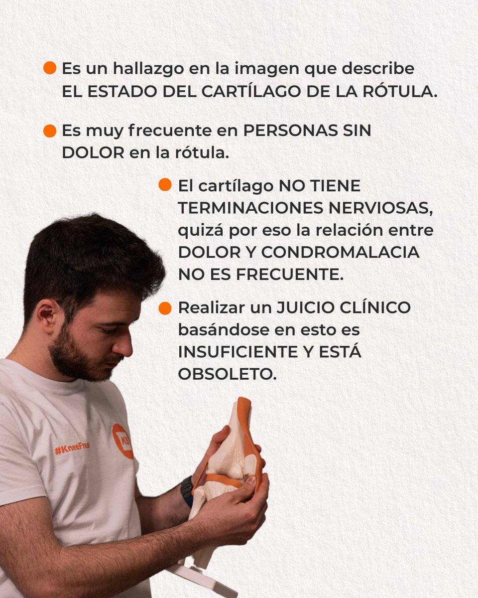 Knee_Spain's tweet photo. 🦵⚠️ ¿Te han dicho que tienes condromalacia rotuliana?

Vamos a aclarar algo importante:
👉 La condromalacia rotuliana es un hallazgo en la imagen, no un diagnóstico que explique por sí solo tu dolor.

Te leemos en comentarios 👇 https://t.co/VAKcmps425
