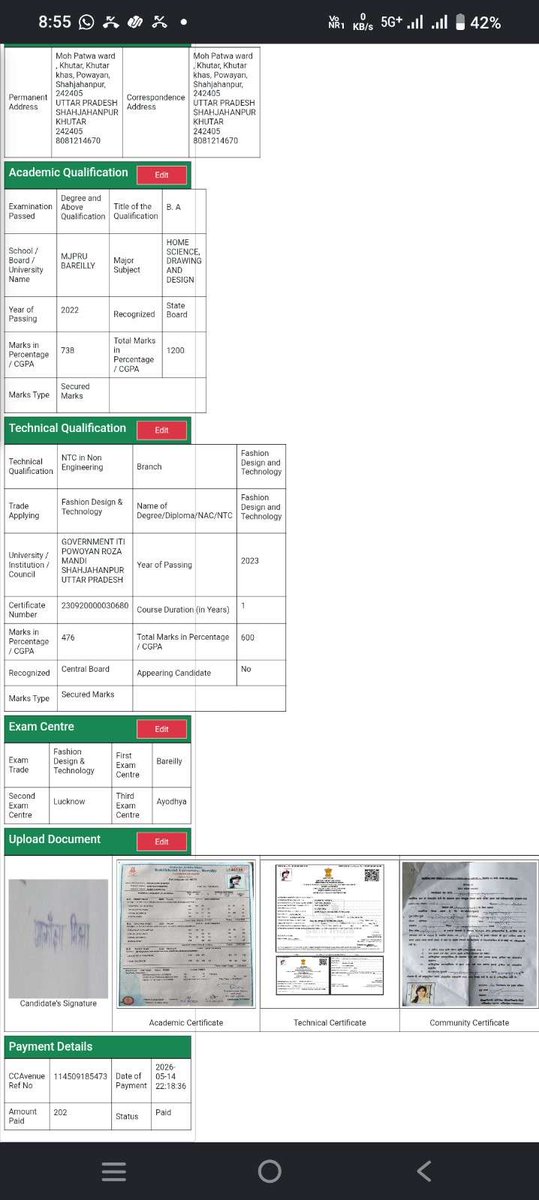 Deepans05546205's tweet photo. Respected Sir @jayantrld, and @DGT_MSDE my sister selected Bareilly, Lucknow, and Ayodhya as preferred centres for CITS 2026, but was allotted Agra, which she did not choose. Being a female candidate, travelling there is difficult. Kindly help change her centre to Bareilly. #CITS https://t.co/dfL98lsShx