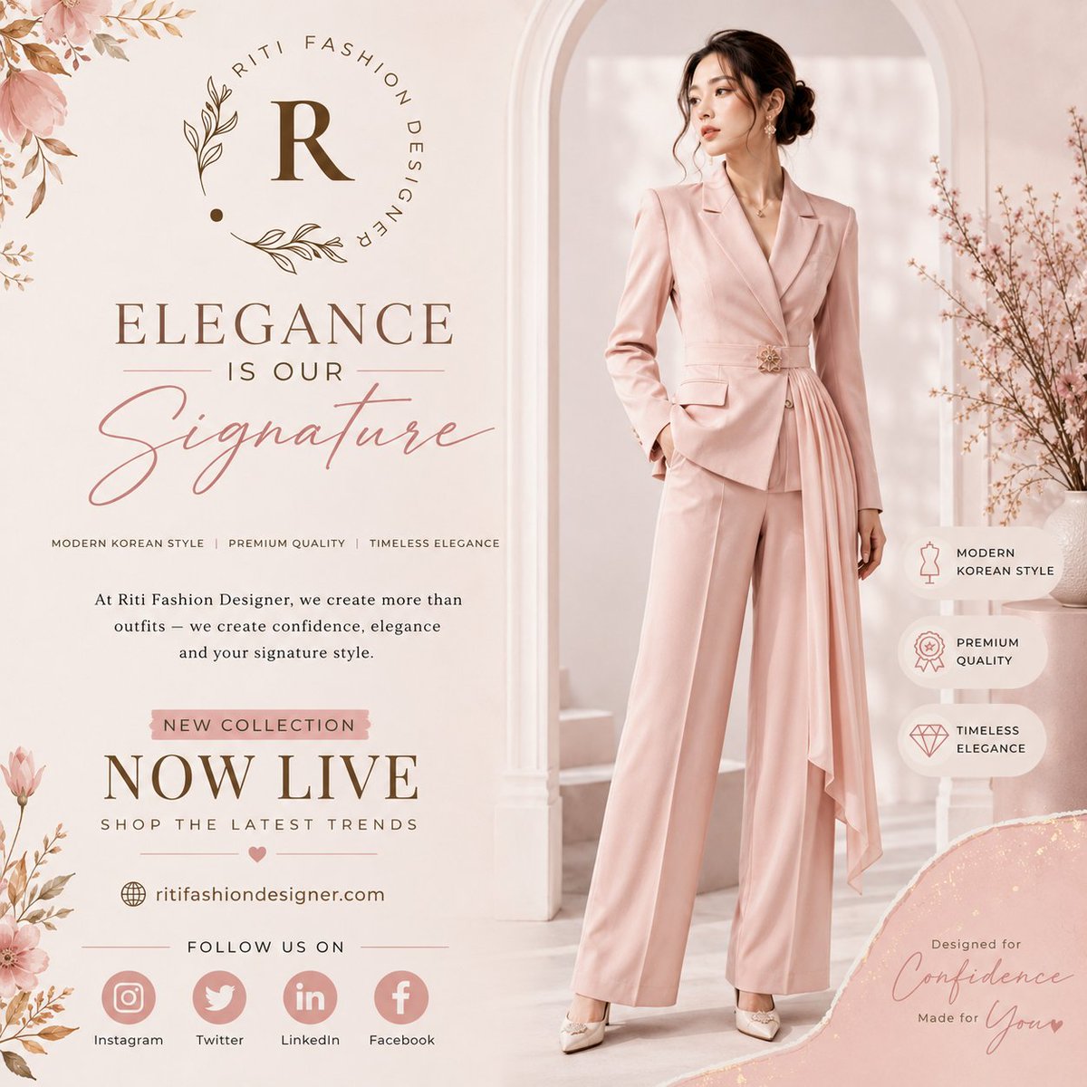 RitiDigital's tweet photo. ✨ Elegance is our signature 🌸
💎 Premium Korean-inspired fashion crafted with timeless sophistication and modern femininity.
🌐 Observe us: https://t.co/Lg0QwxBjcr
📱Follow on Facebook • Instagram • Linkdin.
🔗 @RitiFashionDesigner
 #RitiFashionDesigner #ElegantkoreanFashion https://t.co/MgIPqQglsM