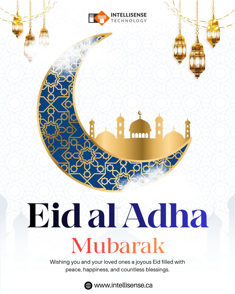 Intelisensetech's tweet photo. Eid al Adha Mubarak! 
May this blessed occasion fill your heart with joy, your home with love, and your life with endless blessings. From all of us at Intellisense Technology, we wish you and your loved ones a joyous and peaceful Eid! 🕌

#EidAlAdha #EidMubarak #EidAlAdhaMubarak https://t.co/YjO9ckWF3T
