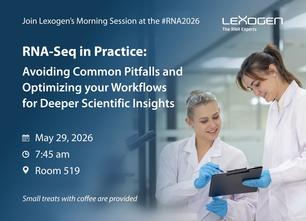lexogen's tweet photo. We’re excited to present our poster at #RNA2026
Our Head of Kit Development will be there to walk you through the data 👇Poster Session 1 at 20:00-22:00 on Wednesday, 27 May. Meeting Rooms 517bc &amp; 520.
Sneak peek: https://t.co/HDHIOQeibF
#RNASeq #NGS https://t.co/QyUt3zOffC