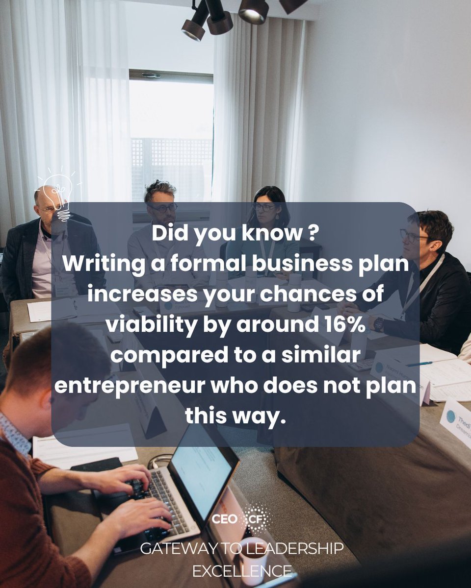 CEO_CF's tweet photo. Did you know ?

Entrepreneurs who write a formal business plan increase their chances of long-term viability by around 16% compared to those who don’t.

Because behind every successful business is more than just a good idea - there’s clarity, structure, and vision. https://t.co/cZa6jhMOkR