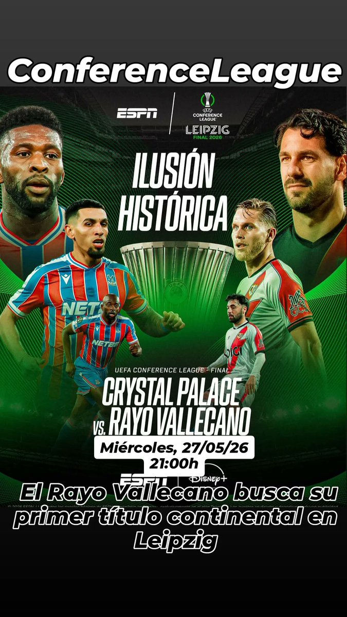 Xankar73's tweet photo. El Rayo Vallecano quiere hacer historia en Leipzig.

#conferenceleague https://t.co/IGfNSatN2L