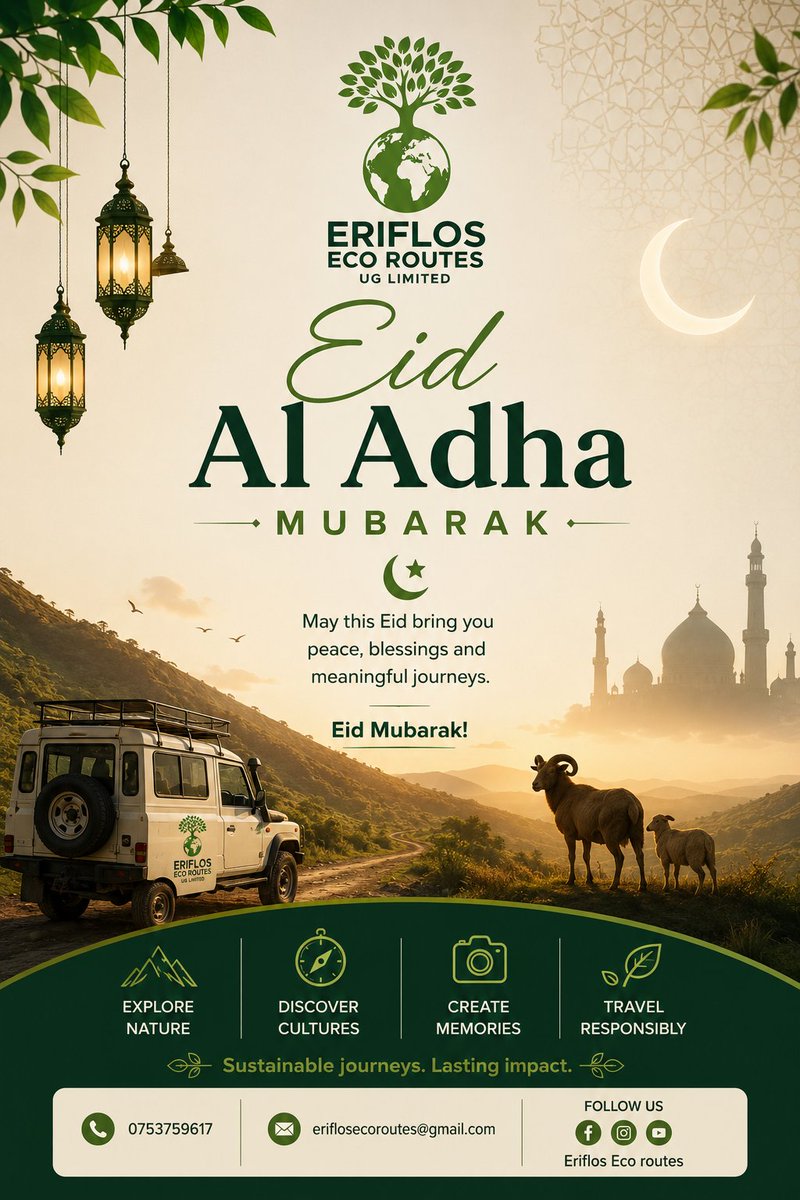 ERIFLOSUG's tweet photo. Eid Al Adha ✨️ to all our Muslim fraternity.
#EriflosFamily #EriflosEcoRoutes #ecotourism #naturelovers https://t.co/jnjtFfYGTx