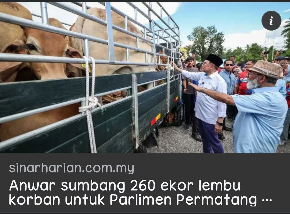 KlutzyKucing's tweet photo. Berapa ekor lembu dia bagi orang Tambun?

Mak tanya jer. 

For a PM yg tak amik gaji, this gift of 260 cows is big tauuu https://t.co/rVfKhrhOoa