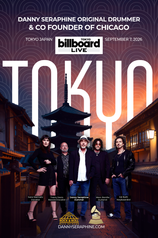 dannyseraphine's tweet photo. Join us live at Billboard Live Tokyo on September 7, 2026 for an unforgettable night celebrating the timeless music of Chicago!
Experience the hits from the original drummer &amp; co-founder of Chicago, Rock &amp; Roll Hall of Fame inductee Danny Seraphine. https://t.co/IVZJ84xV4W