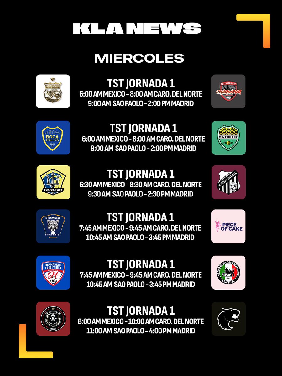 KLANEWSFC's tweet photo. LES DEJAMOS LAS HORAS DE LOS JUEGOS INTERESANTES DEL TST 
#TST

➡️Si quieres ver los juegos donde estarán jugadores de la Kings League sea México, Brasil, Alemania o España aquí están la mayoría de juegos de la ronda 1. https://t.co/0neGEg3nYo