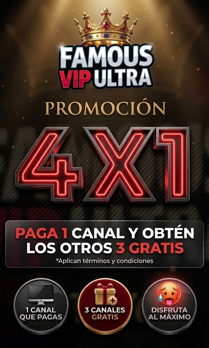 Famous_VIPP's tweet photo. 💳  𝗦𝗨𝗦𝗖𝗥𝗜𝗕𝗘𝗧𝗘 𝗔 𝟭 𝗖𝗔𝗡𝗔𝗟 
𝗥𝗘𝗖𝗜𝗕𝗘 𝟯 𝗖𝗔𝗡𝗔𝗟𝗘𝗦 𝗚𝗥𝗔𝗧𝗜𝗦 

⚡️𝗧𝗨𝗦 𝗧𝗜𝗞𝗧𝗢𝗞𝗘𝗥𝗦 𝗙𝗔𝗩𝗢𝗥𝗜𝗧𝗢𝗦 𝗖𝗢𝗠𝗣𝗟𝗘𝗧𝗔𝗠𝗘𝗡𝗧𝗘 𝗗𝗘𝗦𝗡𝗨𝗗𝗢𝗦 𝗙𝗜𝗟𝗧𝗥𝗔𝗗𝗢𝗦

⚠️𝗢𝗙𝗘𝗥𝗧𝗔 𝗣𝗢𝗥 𝗧𝗜��𝗠𝗣𝗢 𝗟𝗜𝗠𝗜𝗧𝗔𝗗𝗢
https://t.co/SXln4Gz9K1 https://t.co/PMQWJvNBG0