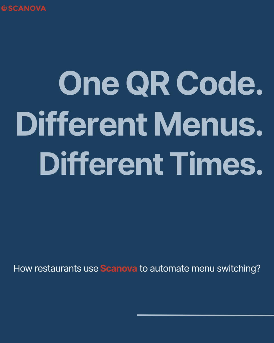 scanovatech's tweet photo. The menu changes.

The customer experience stays seamless.

Restaurants are using dynamic QR Codes from Scanova to automate menu switching without changing printed displays.

Learn how the feature works: https://t.co/rigjmSFTSP

#Scanova #RestaurantTech #RestaurantMarketing #Scanova #HospitalityIndustry