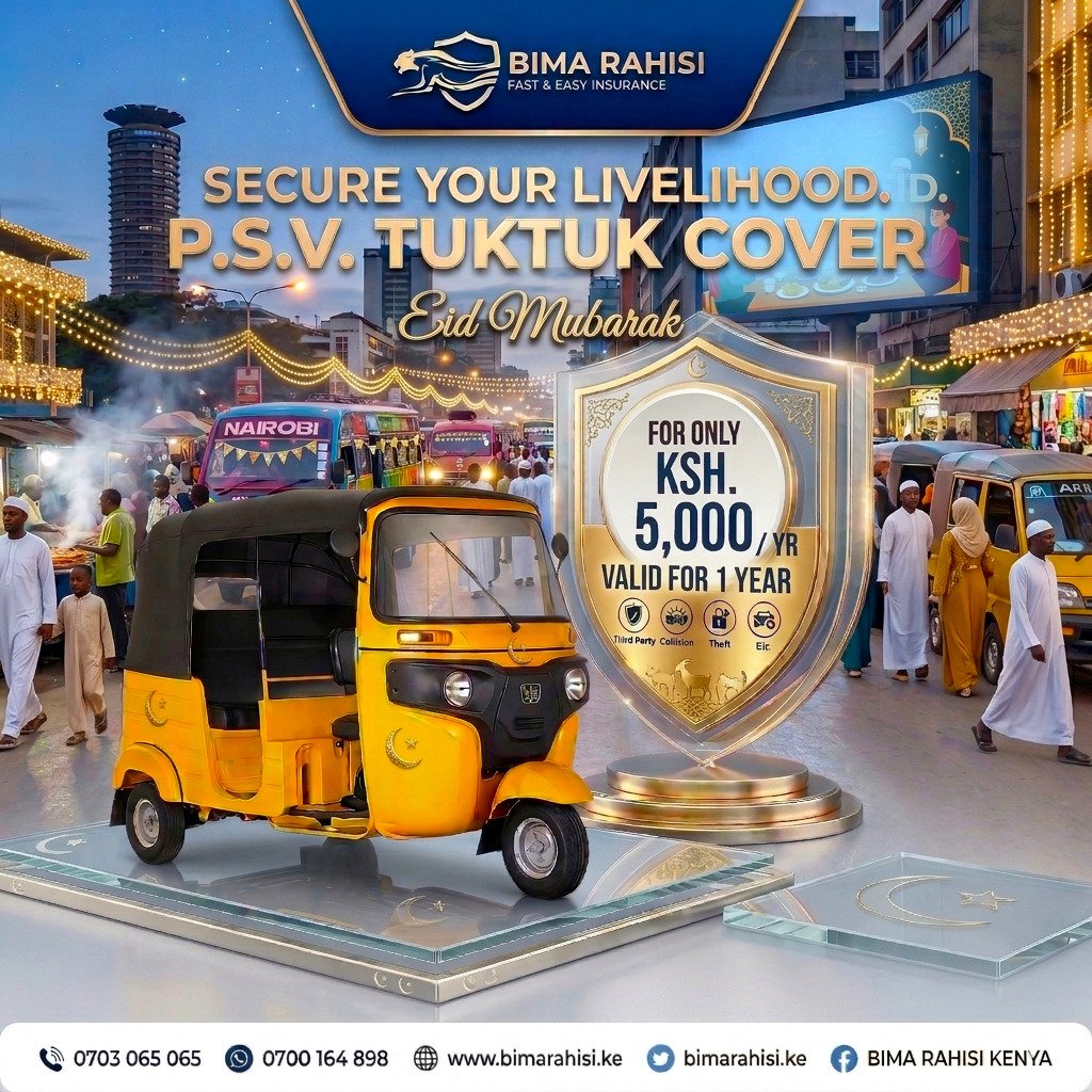 bimarahisi's tweet photo. 🌙 Eid al-Adha Mubarak! 🕌✨

As you celebrate this blessed holiday with loved ones, make sure your TukTuk stays protected on every trip 🛺💨

Get your Third-Party PSV Cover for only 5K kutoka Bima Rahisi — fast, easy & fully mobile!

✅ Cover in just 5 minutes
✅ Simple payment process
✅ Peace of mind throughout the holiday

💸 Paybill: 404404
📝 Account: Number Plate yako

WhatsApp “Hi” kwa 0700 164 898 leo! 🔥