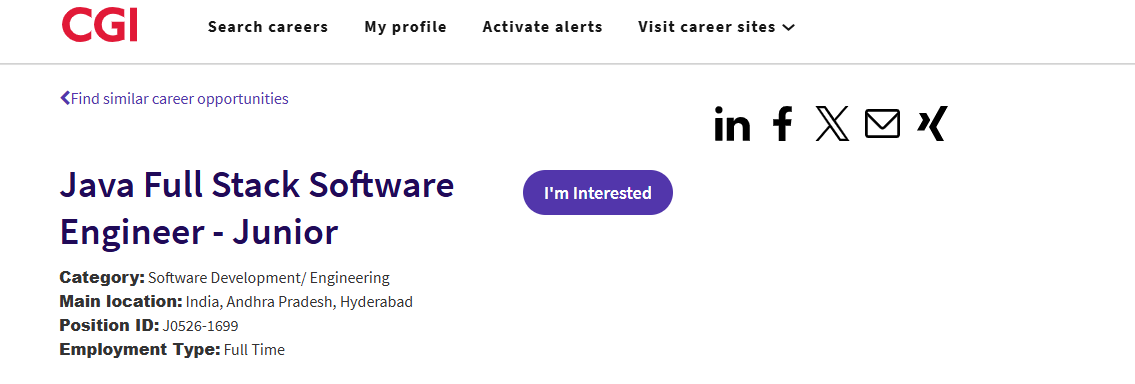 🚨 CGI Mass Hiring Freshers! 🚨 💼 Role: Java Full Stack Software Engineer ...