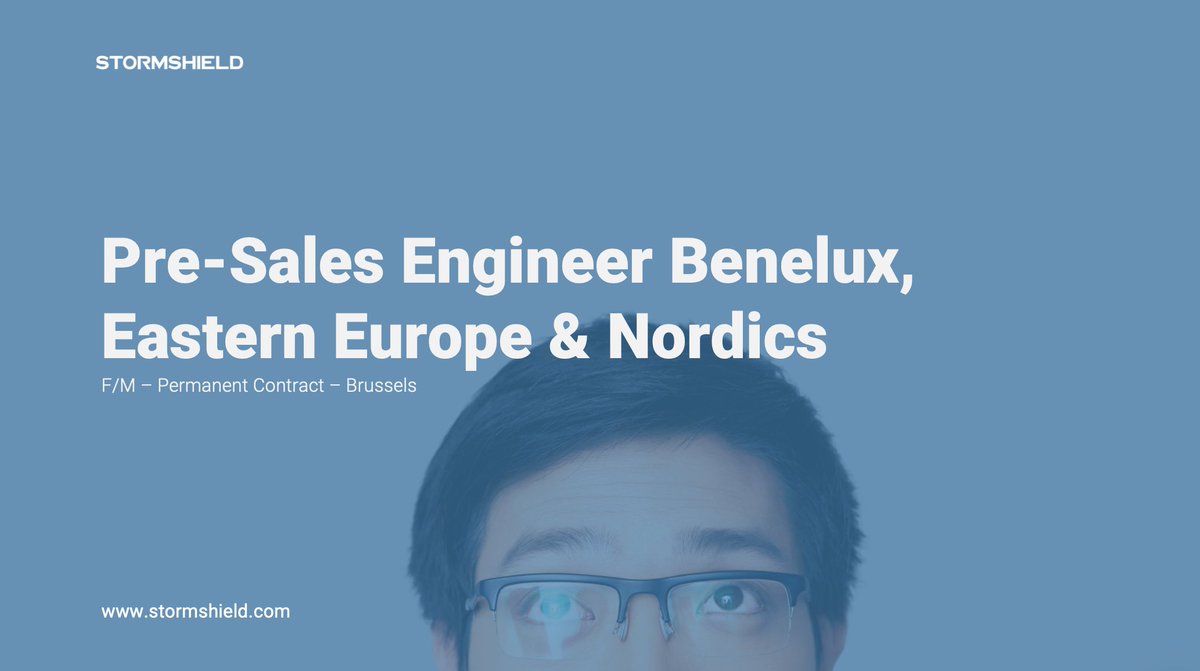 Stormshield's tweet photo. In Brussels, we are seeking a Pre-Sales Engineer Benelux, Eastern Europe &amp; Nordics
👉 https://t.co/J7v3l5dWA1 https://t.co/ARRYqmOhad