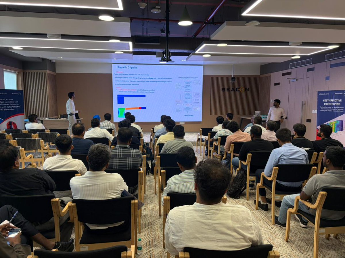 BEACONIndia_3D's tweet photo. Interactive learning with Simulation Experts at our SOLIDWORKS Simulation Seminar ⚙️
Exploring Structural, Flow &amp; Plastics Simulation for smarter and faster product validation.
#SOLIDWORKS #SIMULIA #Simulation #BEACONBengaluru https://t.co/I1hGgbo8EF