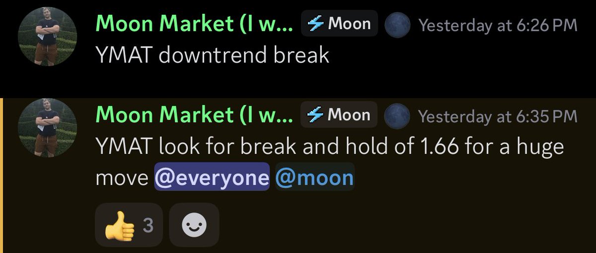 MoonMarketo's tweet photo. $YMAT running +$67k on the day… @moonmarket spotted this before the move as always https://t.co/T4qZwihwa9