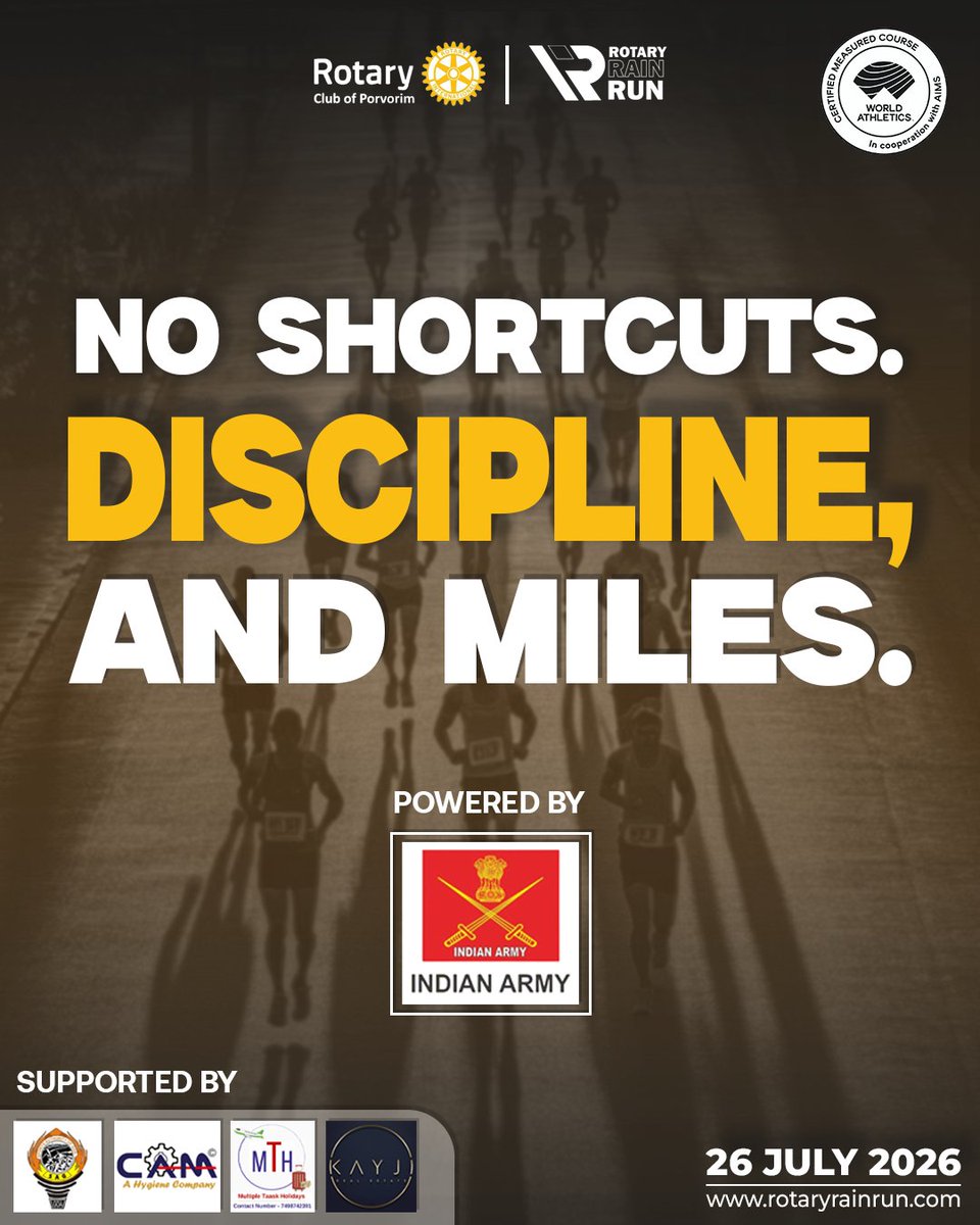 RotaryRainRun's tweet photo. No shortcuts.
Just discipline, dedication, and miles. 🏃‍♂️
#RotaryRainRun #MarathonMindset #KeepRunning https://t.co/6l8g9dmJxA
