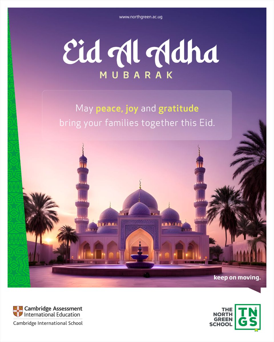 NorthGreenUG's tweet photo. Wishing all our Muslim brethren a blessed Eid al-Adha filled with laughter, gratitude and togetherness.😊
May the Almighty accept your sacrifice.
#KeepOnMoving https://t.co/WI77Ts8qGf