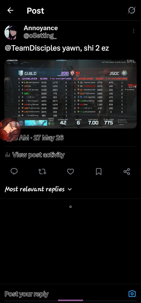 oSetting_'s tweet photo. Yawn shi too ez @TeamDisciples https://t.co/wRnnTyvbSF