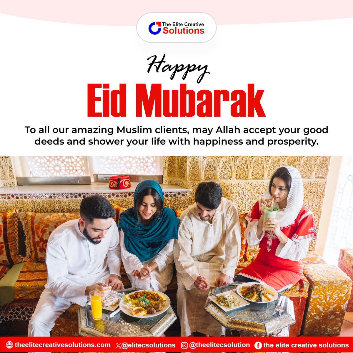 elitecsolutions's tweet photo. As you celebrate Eid, may your heart be filled with gratitude, your home with joy, and your life with endless blessings. Eid Mubarak https://t.co/DZv1RoiSSP