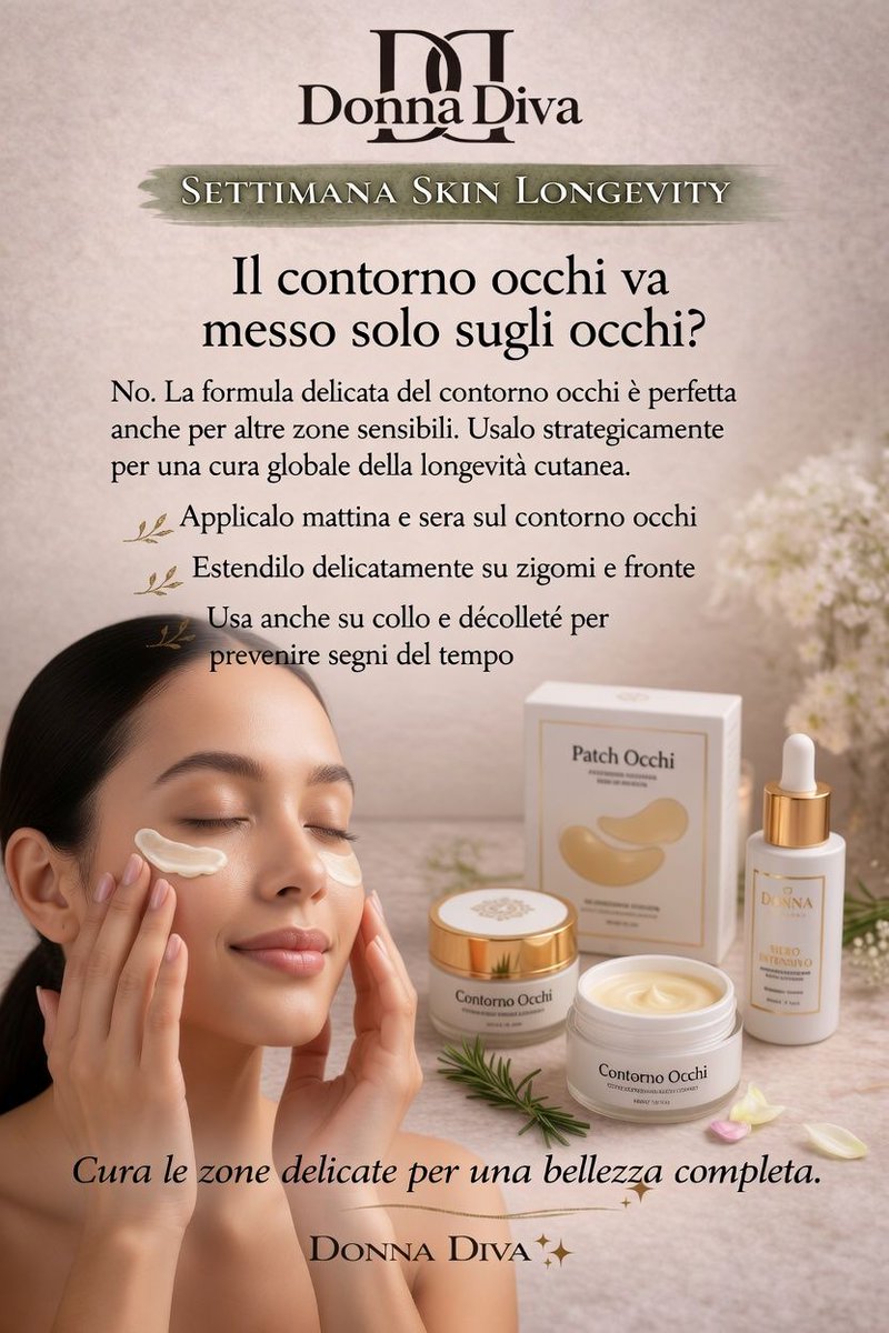 DonnaDivaX's tweet photo. Contorno Occhi Donna Diva – Skin Longevity
La formula delicata perfetta anche per zigomi, fronte, collo e décolleté.
Provalo subito per una bellezza completa e senza tempo! 💫 https://t.co/nQ7NNeYcAZ