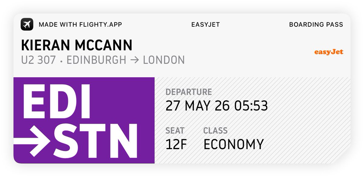 NamesKieran's tweet photo. Just raw dogged a 1h 20m flight from Edinburgh to Stansted. Quite peaceful just having the whir of the plane happening and not blasting my ears with music. Highly recommend. https://t.co/PplnHCYk6U