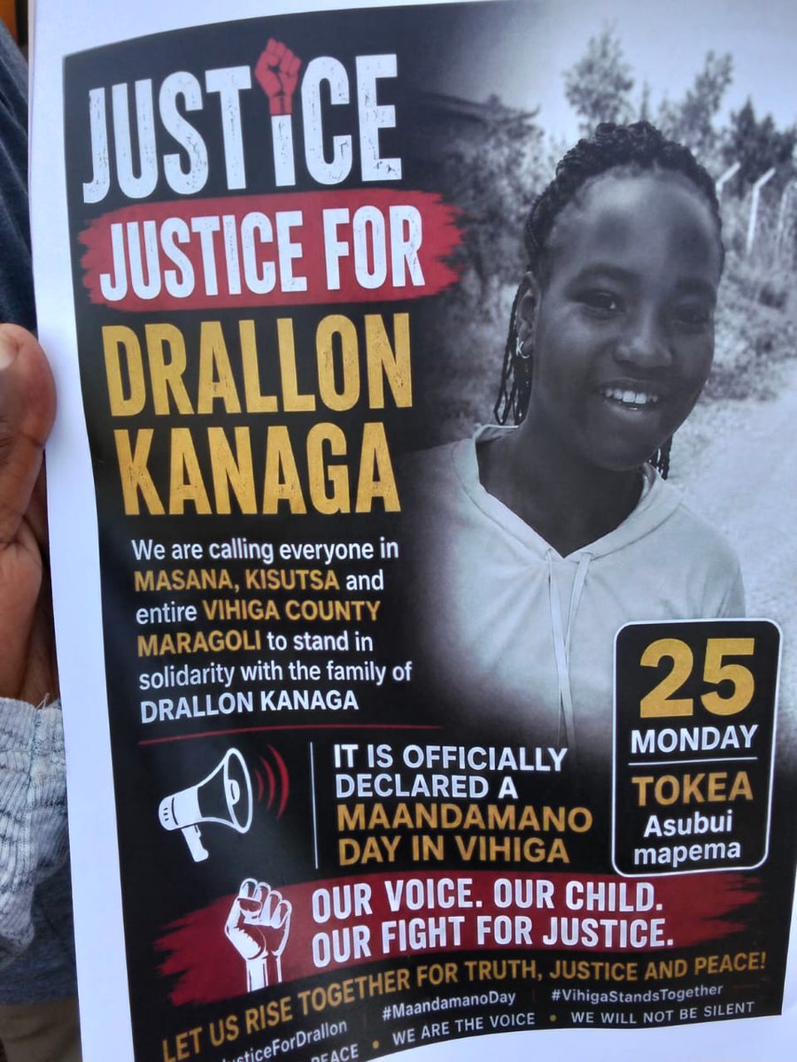 UtuBoraCbo's tweet photo. JUSTICE FOR DRALLON KANAGA 
#OUR VOICEOUR CHILD OUR FIGHT OUR JUSTICE LET US RISE TOGETHER FOR TRUTH JUSTICE AND PEACE 
#WE ARE THE VOICE WE WILL NOT BE SILENT 
Yesterday we managed to join the split to fight for maandamano for Drallon kanaga in Mbale Vihiga county https://t.co/DYiEwv8Stl