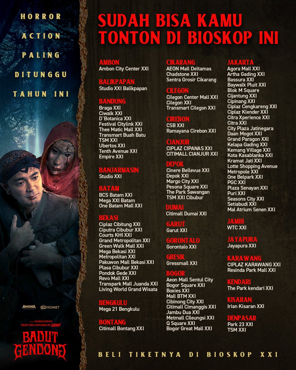 CharlesGozali's tweet photo. 349 BIOSKOP AKAN JADI SAKSI LAHIRNYA KEKUATAN JAHAT DI DUNIA QODRAT‼️

Beli tiketnya sekarang dan dapatkan promo Beli 1 Gratis 1 sebelum kehabisan.

#BadutGendong #UniverseQodrat https://t.co/sPxy5j6mTr
