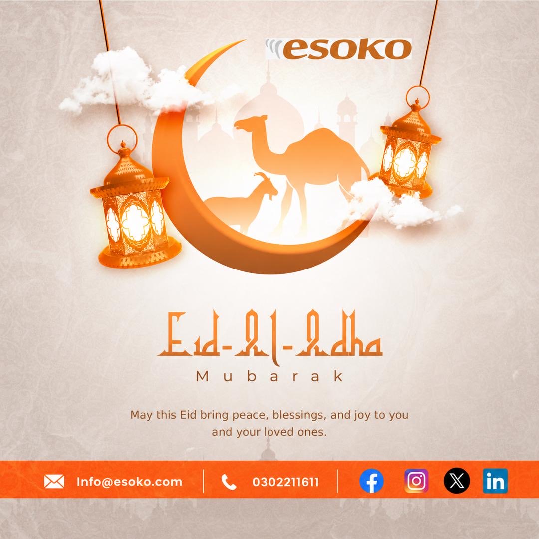 Esoko's tweet photo. Wishing you peace, blessings, and joy this Eid. May Allah accept your qurbani, forgive your sins, and fill your home with barakah and good health.  
#EidulAdha #EidMubarak
@iita_cgiar @rdfghanalbg @unfpa_ghana @usdagov @giz_ghana @ifc_org @fao @worldvisiongh @worldvision https://t.co/dPWvdf01zq