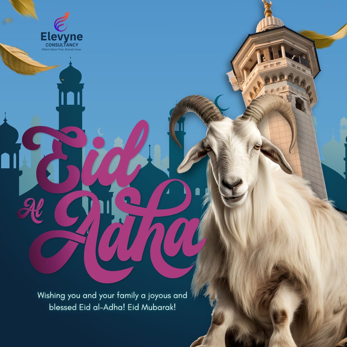 elevyneconsult's tweet photo. Good energy only,  today and every day after.  The Elevyne team is wishing yours a beautiful one. 

#EidAlAdha #EidMubarak #ElevyneConsultancy https://t.co/OqUrzqKe5G