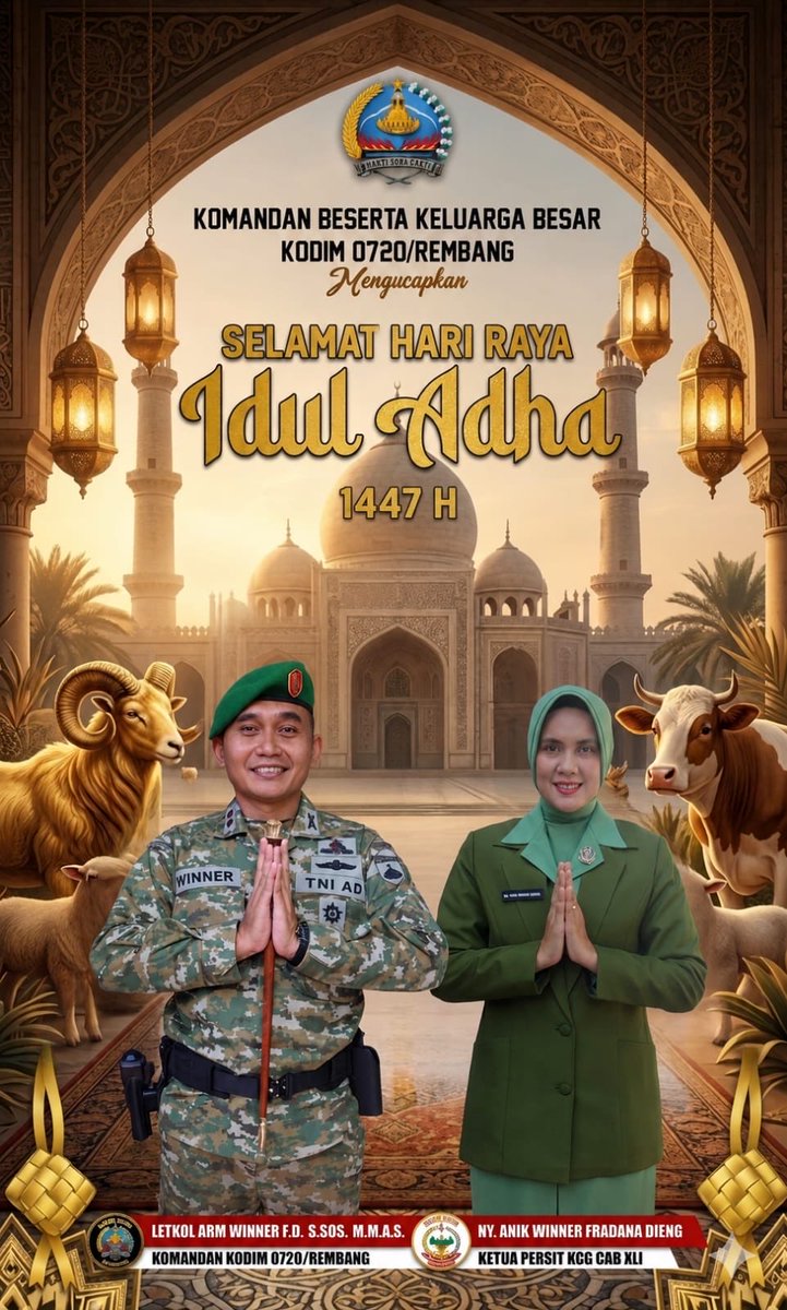 KodimRembang's tweet photo. Momen Idul Adha, Dandim Rembang Tunjukkan Semangat Berbagi untuk Sesama

https://t.co/buUGo6cTwb

#IdulAdha1447H
#Kodim0720Rembang
#DandimRembang
#TNIADBersamaRakyat
#SemangatBerkurban
#TNIUntukRakyat
#HariRayaIdulAdha
#BerbagiKebaikan
#KemanunggalanTNIRakyat
#RembangReligius https://t.co/1ASAKaaCqz