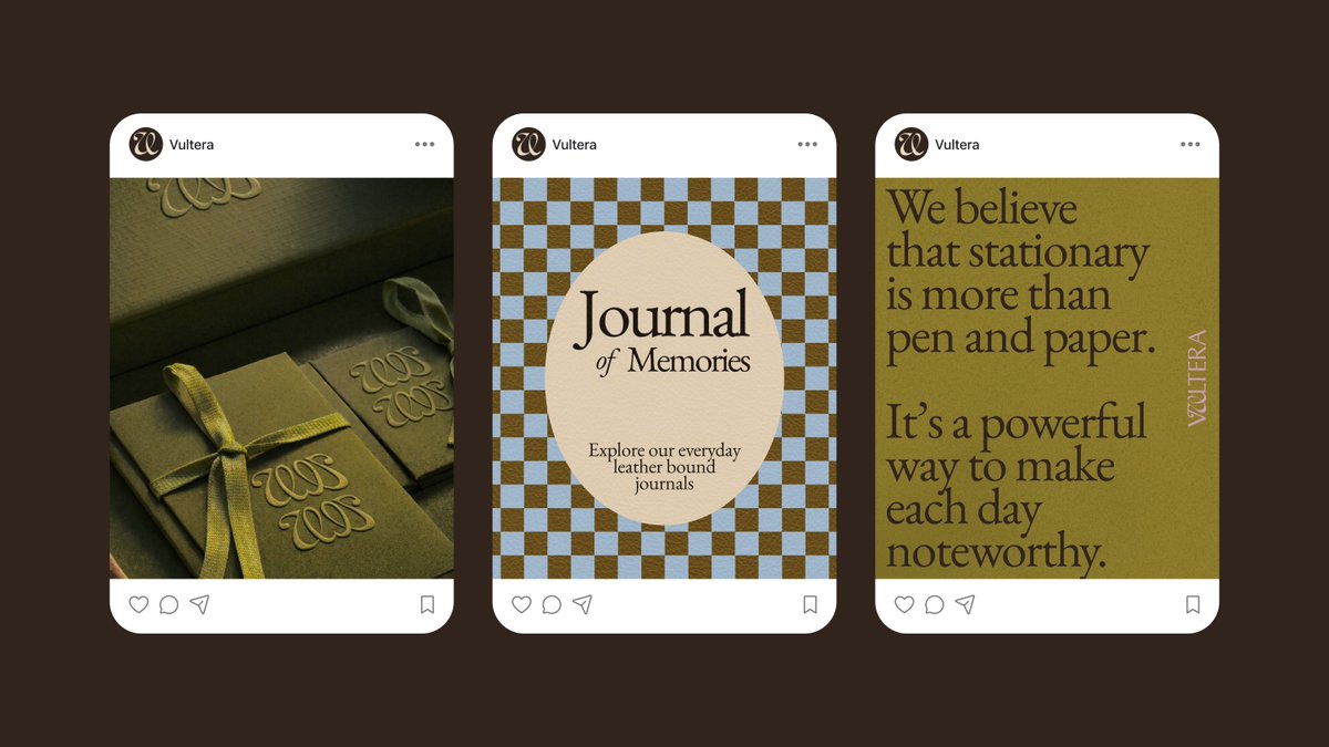 amitrawatinc's tweet photo. Absolutely in love with this color scheme. 

These snippets are from @studiotwo42 's work for Vultera - a slow-living inspired journals and stationery brand. 

(No AI was used to craft any aspect of these wonderful designs) https://t.co/eUgYO8F9do