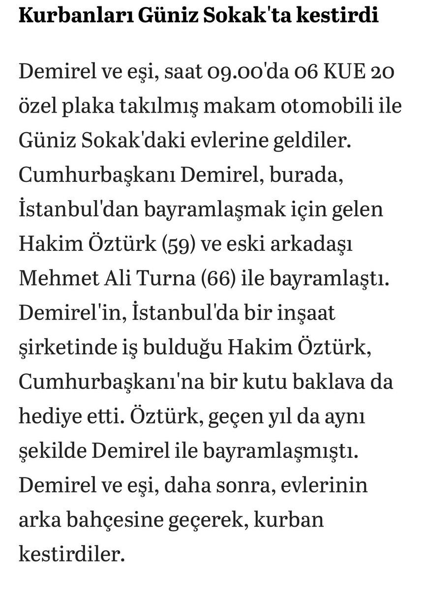 mamytalks's tweet photo. Eskiden kurban hayatın içinde bir olaydı. Hayvan kokusu birkaç gün önceden şehri sarmaya başlar, bayramın ilk günü apartman bahçelerinde kurban kesilirdi. 

Demirel de cb iken Çankaya’da ve Güniz Sokak’taki evin bahçesinde kestirirdi. 

25 yılda ne çok şey değişti hayatımızda.. https://t.co/euCo4nl3l1